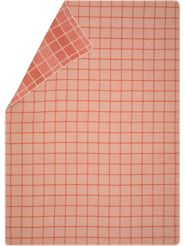 David Fussenegger Koc flanelowy "Silvretta - Karo" w kolorze pomarańczowym rozmiar: 200x140 cm