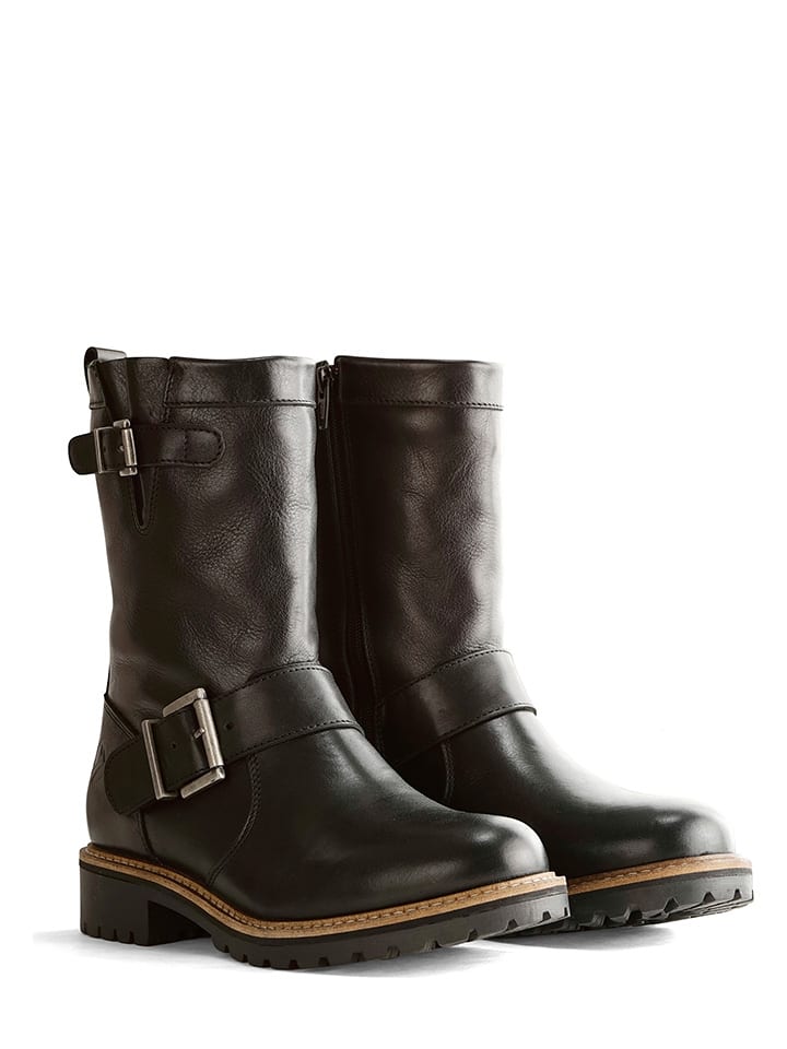 TRAVELIN' Skórzane kozaki "Silkeborg" w kolorze czarnym rozmiar: 39