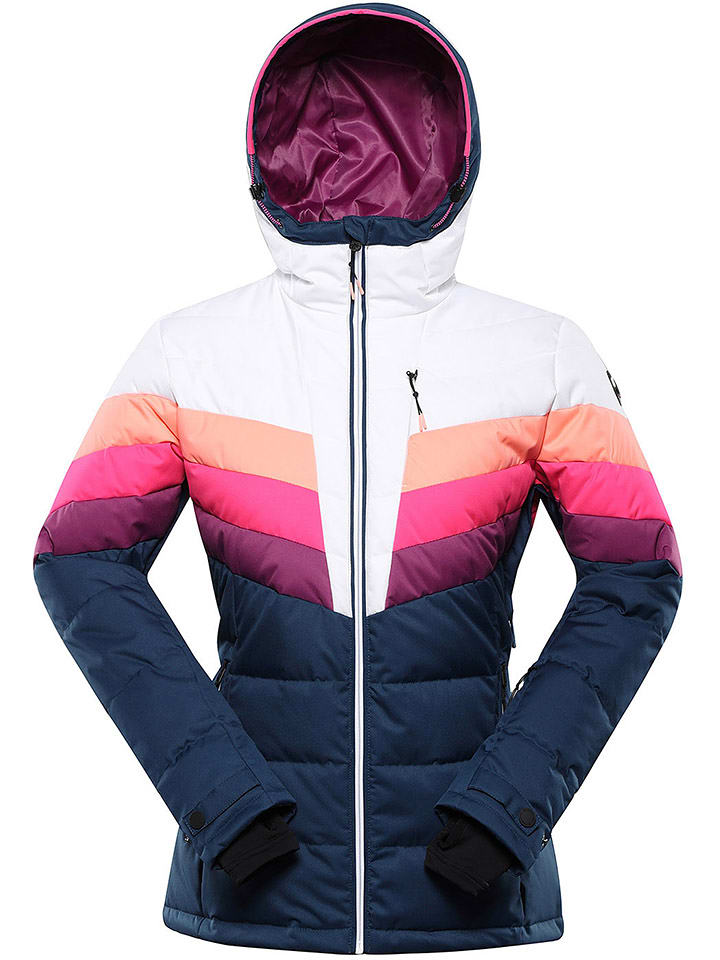 Alpine Pro Kurtka narciarska "Feedra" w kolorze biało-granatowym rozmiar: L