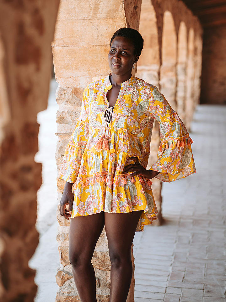 Isla Bonita by SIGRIS Sukienka w kolorze żółtym rozmiar: M