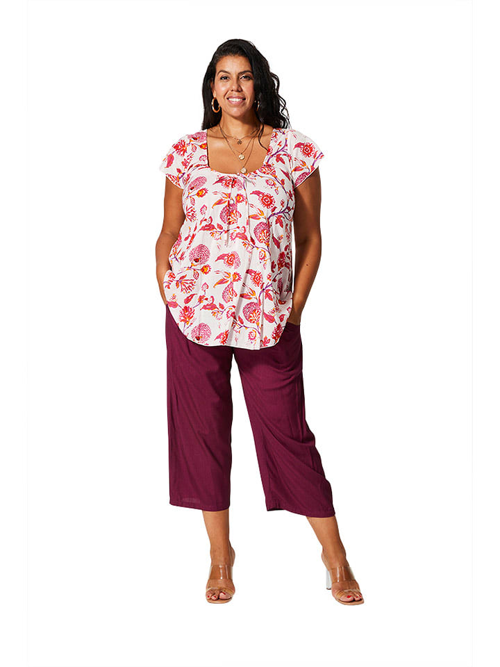 Aller Simplement Bluzka w kolorze biało-różowym rozmiar: 42/44