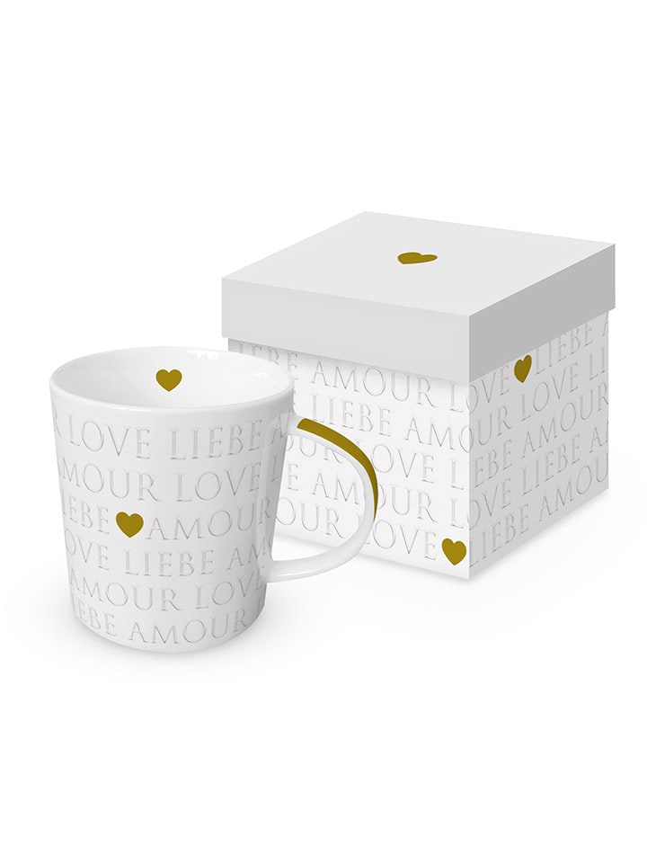 ppd Kubek jumbo "Love Letters" w kolorze złoto-białym - 350 ml rozmiar: onesize
