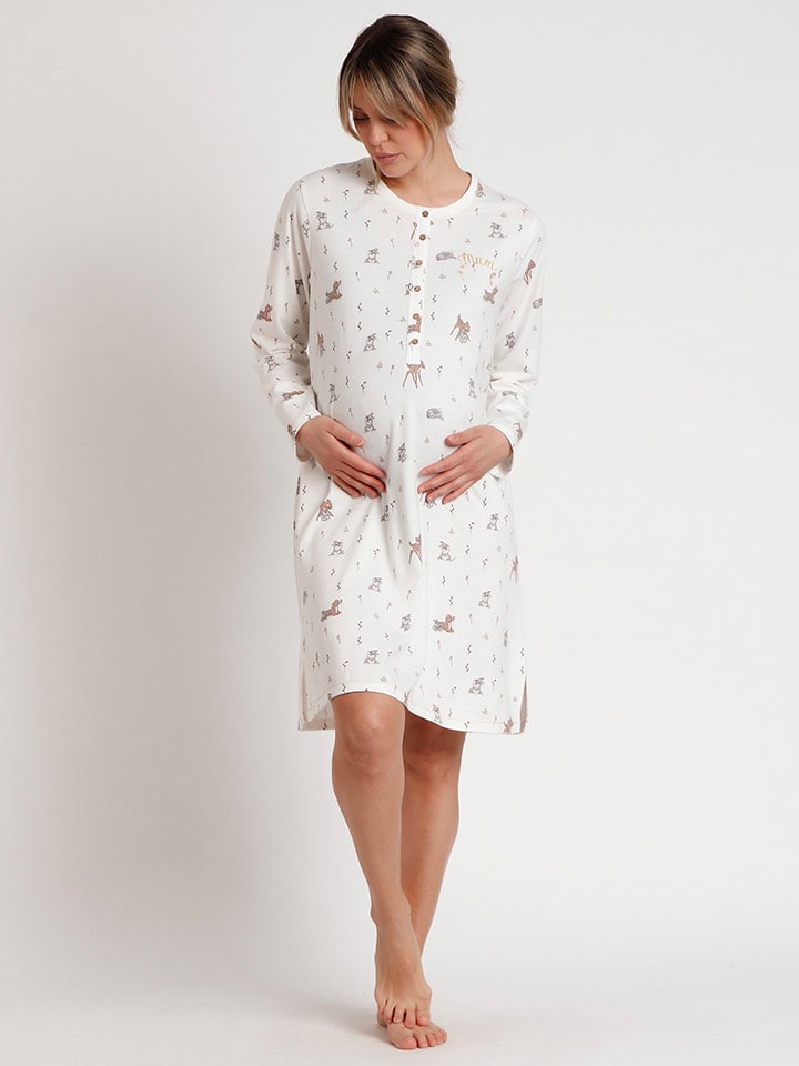 Disney Ciążowa koszula nocna w kolorze białym rozmiar: M