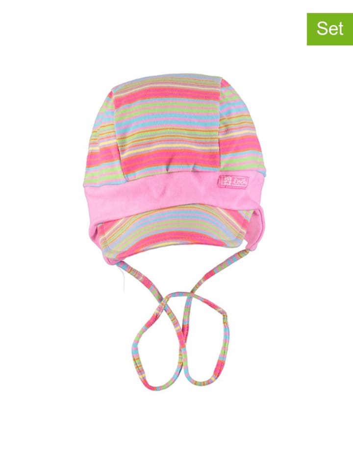 Döll Czapki (2 szt.) w kolorze jasnoróżowym ze wzorem rozmiar: 39