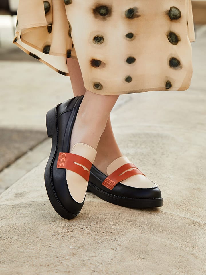 Bellucci Mokasyny w kolorze czarno-pomarańczowo-kremowym rozmiar: 37