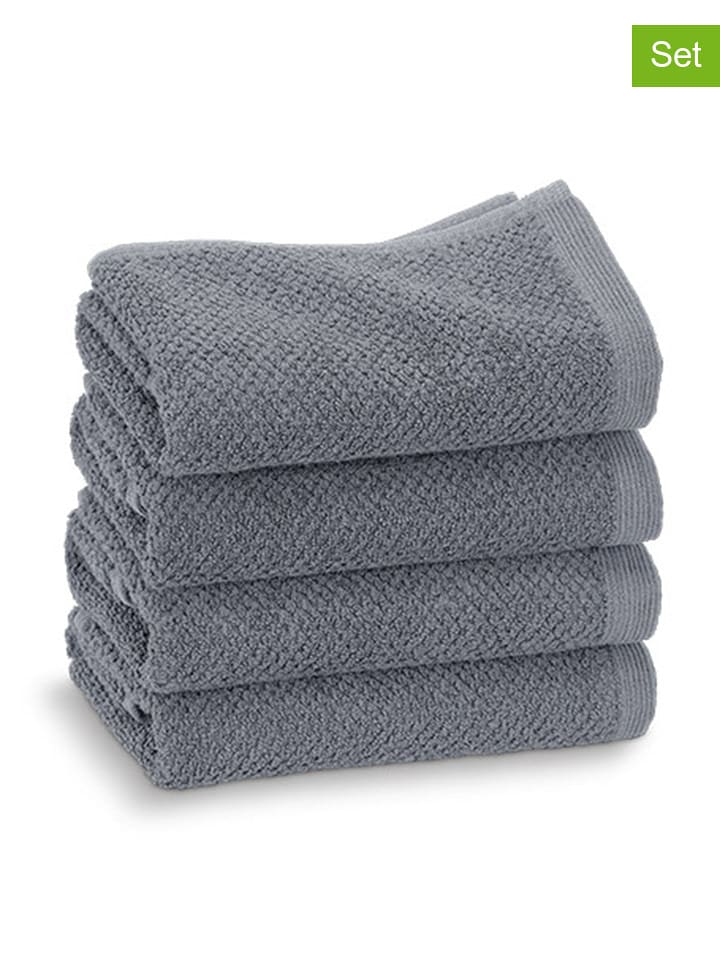 Kushel Ręczniki (4 szt.) "The Guest Set" w kolorze szarym dla gości rozmiar: 50x30 cm