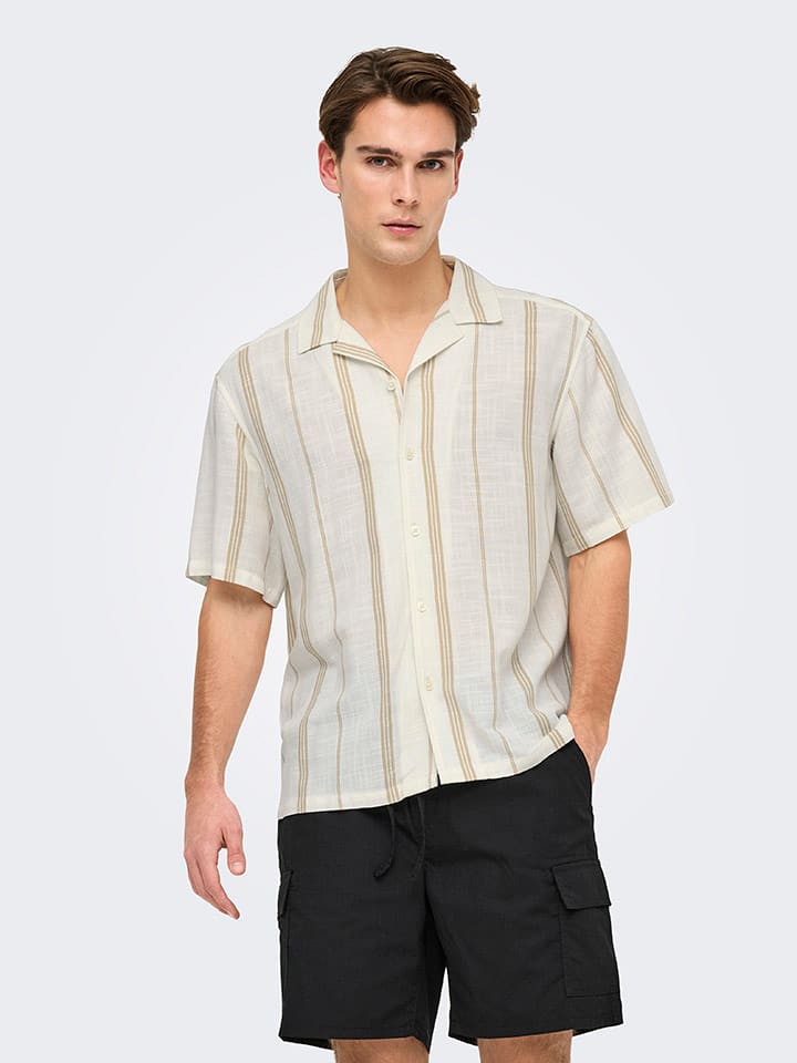 ONLY & SONS Koszula - Regular fit - w kolorze kremowym rozmiar: XXL
