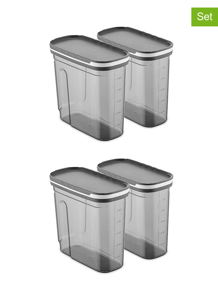 Violeta Home Pojemniki (4 szt.) w kolorze szarym - 1,8 l rozmiar: onesize
