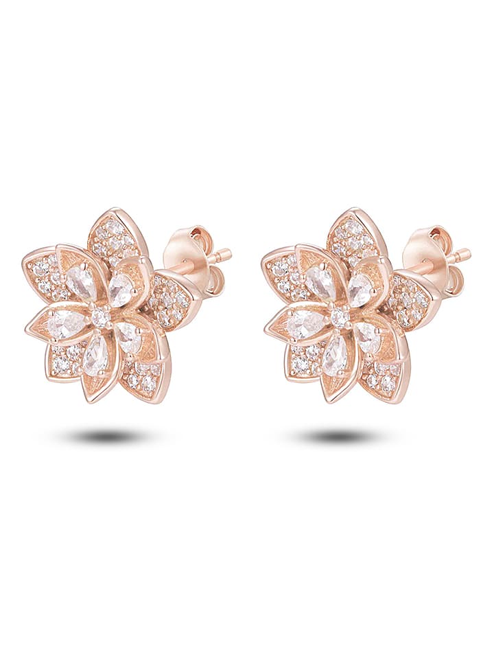 DI GIORGIO Pozłacane kolczyki-wkrętki z cyrkoniami rozmiar: onesize