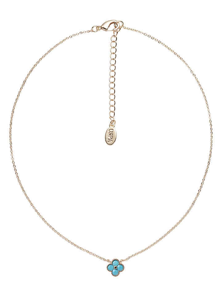 U.S. Polo Assn. Pozłacany naszyjnik z turkusem - dł. 36 cm rozmiar: onesize