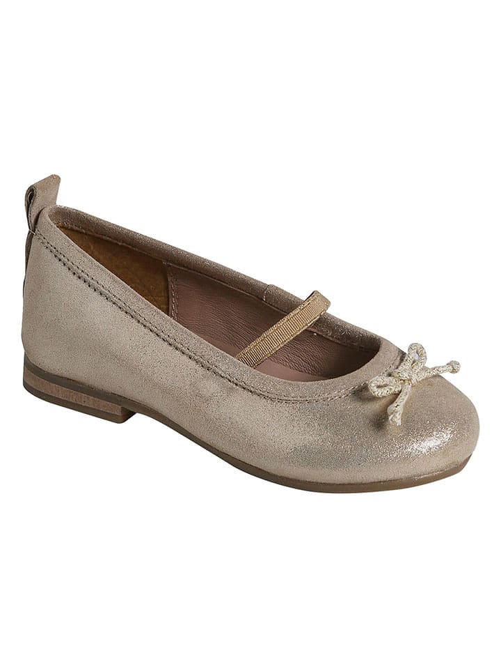 vertbaudet Skórzane baleriny w kolorze złoto-beżowym rozmiar: 29