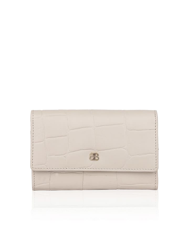 Bellicci Skórzany portfel "Velora" w kolorze kremowym - 17 x 10 x 3 cm rozmiar: onesize