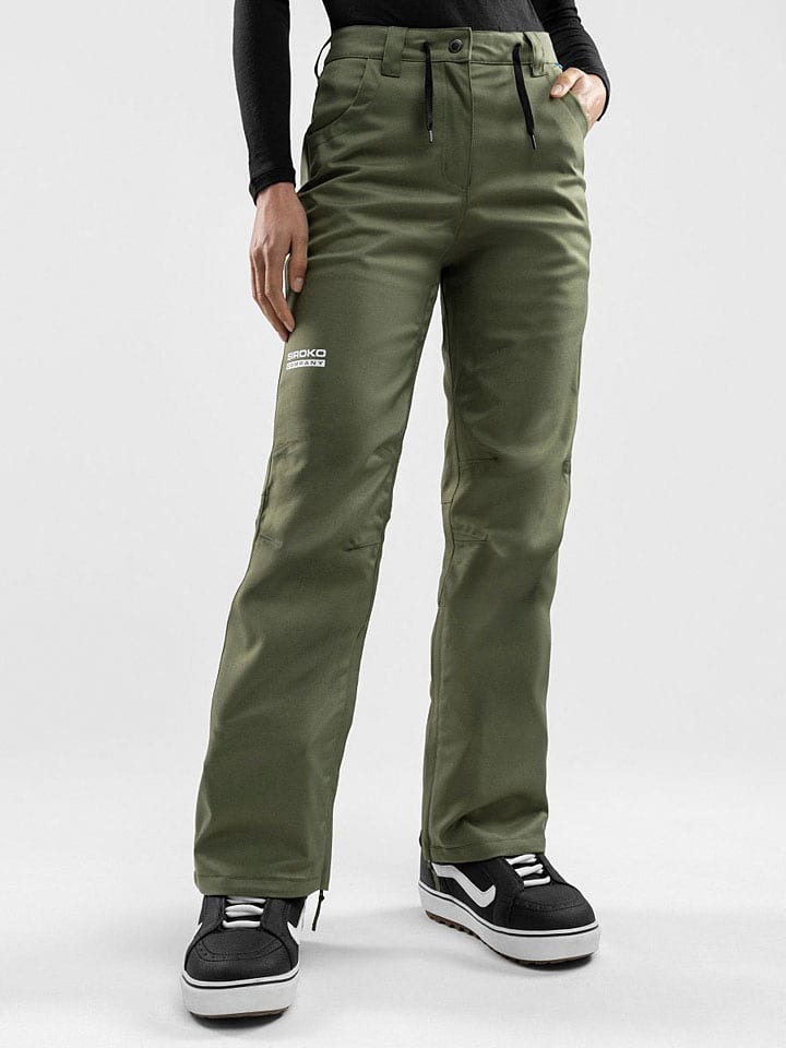 Siroko Spodnie narciarskie "P2-W Taiga" w kolorze khaki rozmiar: L