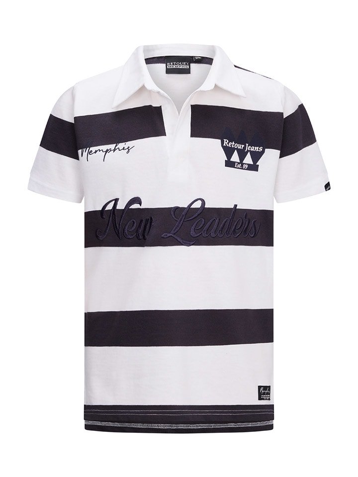 Retour Koszulka polo w kolorze biało-czarnym rozmiar: 158/164