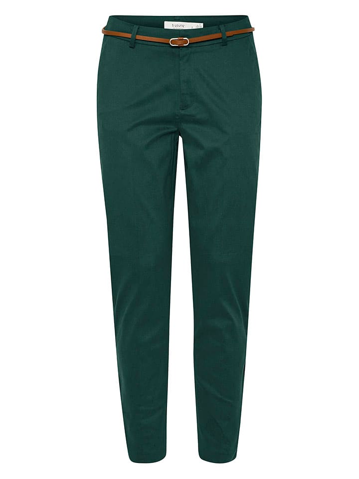 b.young Spodnie chino w kolorze zielonym rozmiar: 42