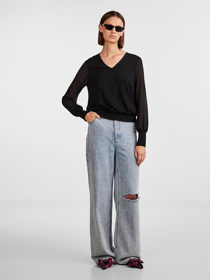 Pieces Bluzka w kolorze czarnym rozmiar: XS