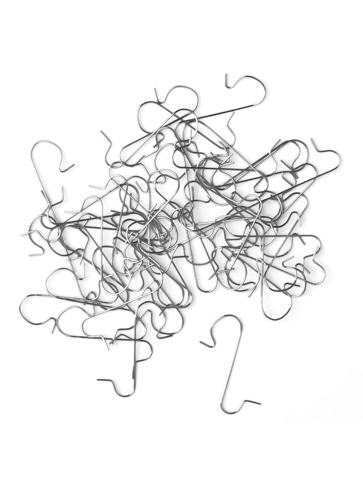 Krebs Glas Lauscha Haczyki (50 szt.) w kolorze srebrnym na choinkę - dł. 3 cm rozmiar: onesize