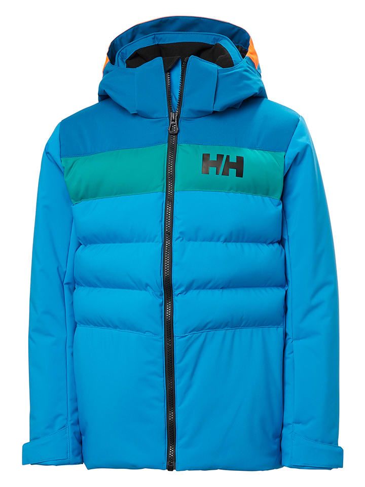 Helly Hansen Kurtka narciarska "Cyclone" w kolorze niebiesko-zielono-pomarańczowym rozmiar: 146