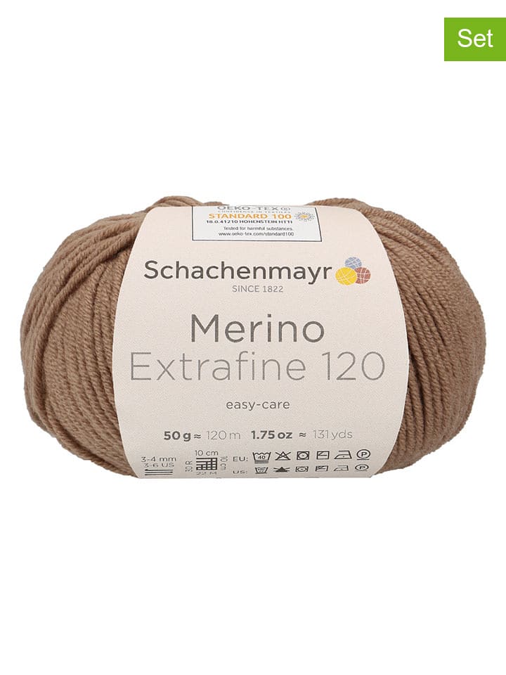 Schachenmayr since 1822 Przędza wełniana (10 szt.) w kolorze jasnobrązowym - 10 x 50 g rozmiar: onesize