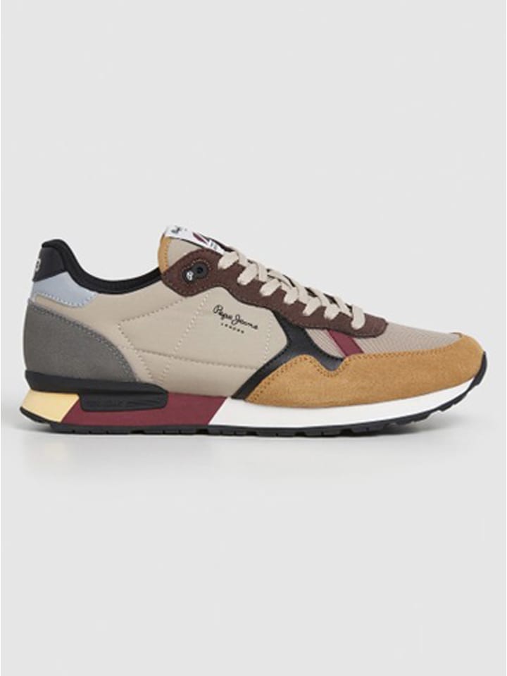 Pepe Jeans FOOTWEAR Sneakersy "Brit Colors" w kolorze brązowo-beżowo-żółtym rozmiar: 43