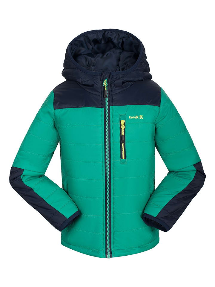 Kamik Całoroczna kurtka pikowana "Canyon" w kolorze zielonym rozmiar: 164