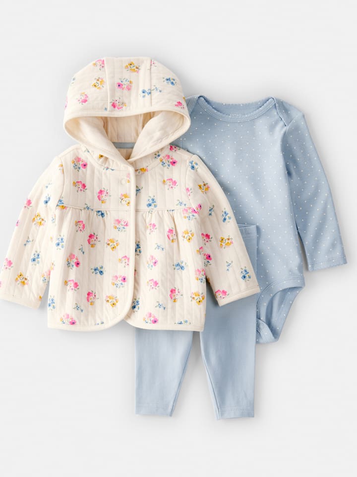 carter's 3-częściowy zestaw w kolorze błękitno-kremowym rozmiar: 86/92