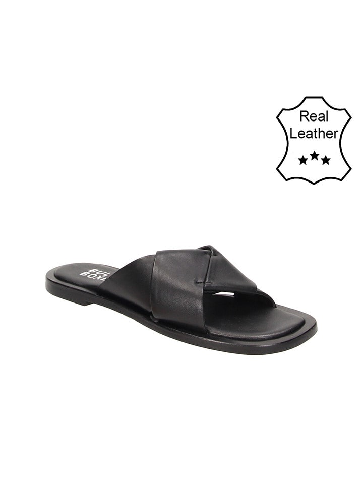 Bullboxer Skórzane kapcie w kolorze czarnym rozmiar: 40