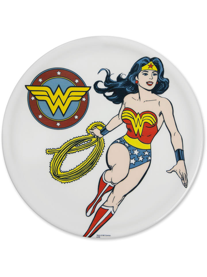 Trendy Kitchen by EXCÉLSA Talerz "Wonder Women" w kolorze biało-czerwonym do pizzy - Ø 31 cm rozmiar: onesize