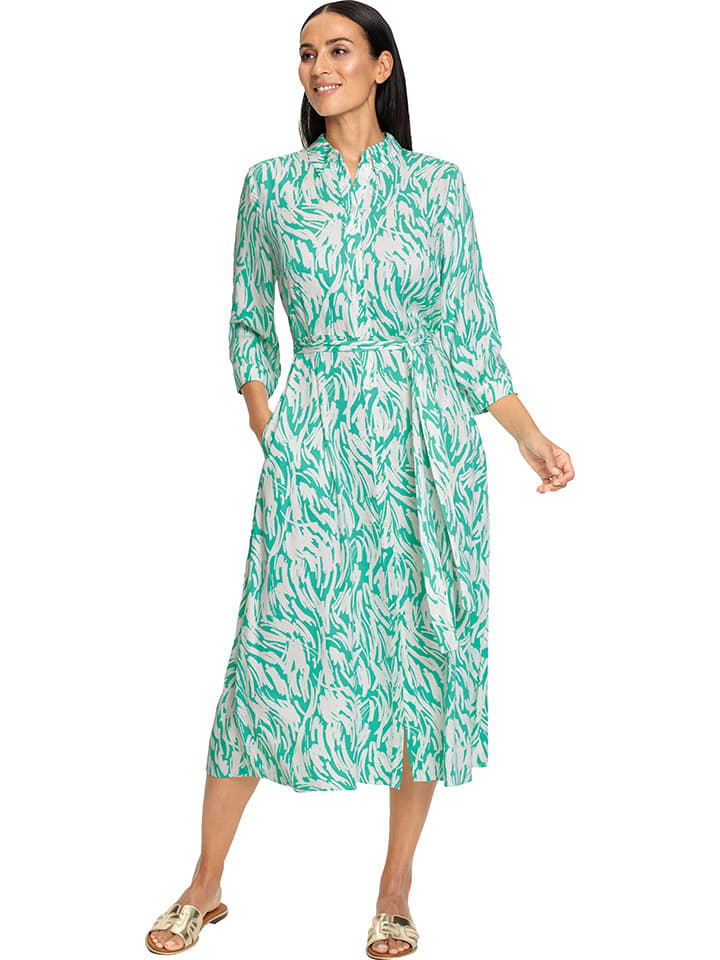 Heine Sukienka w kolorze biało-turkusowym rozmiar: 42