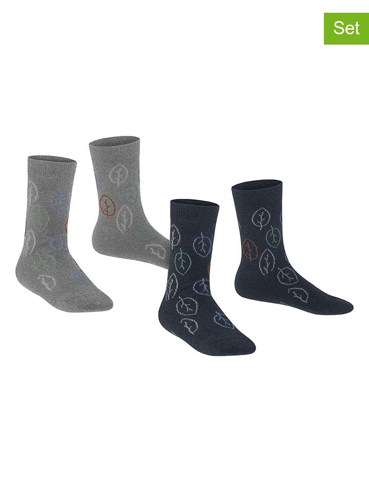 ESPRIT Skarpety (2 pary) "Forest" w kolorze szaro-niebieskim rozmiar: 27-30