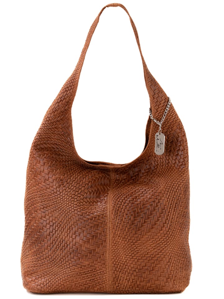 Anna Morellini Skórzana torebka "Palladia" w kolorze brązowym - 38 x 30 x 2 cm rozmiar: onesize