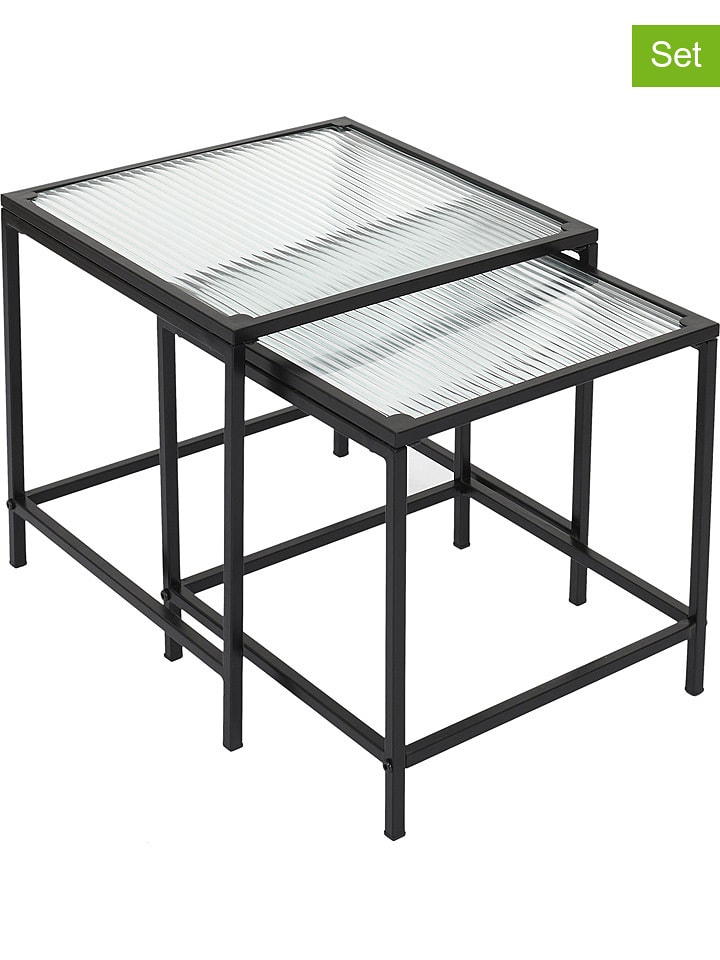 THE HOME DECO FACTORY Stoliki (2 szt.) w kolorze czarnym rozmiar: onesize