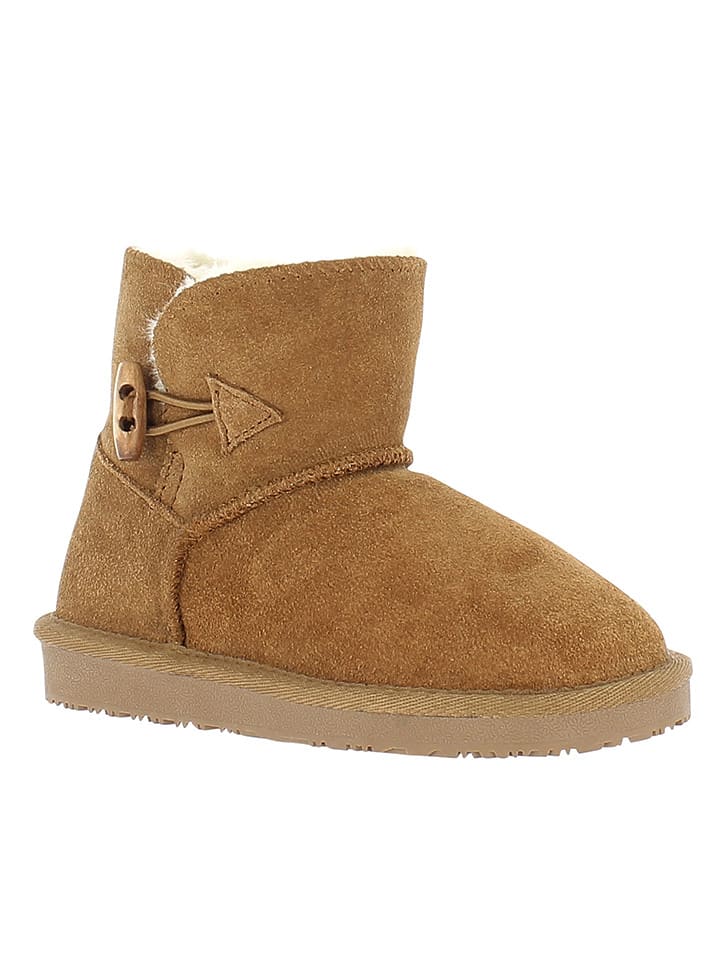 Gooce Skórzane botki zimowe "Pillar Youth" w kolorze jasnobrązowym rozmiar: 29