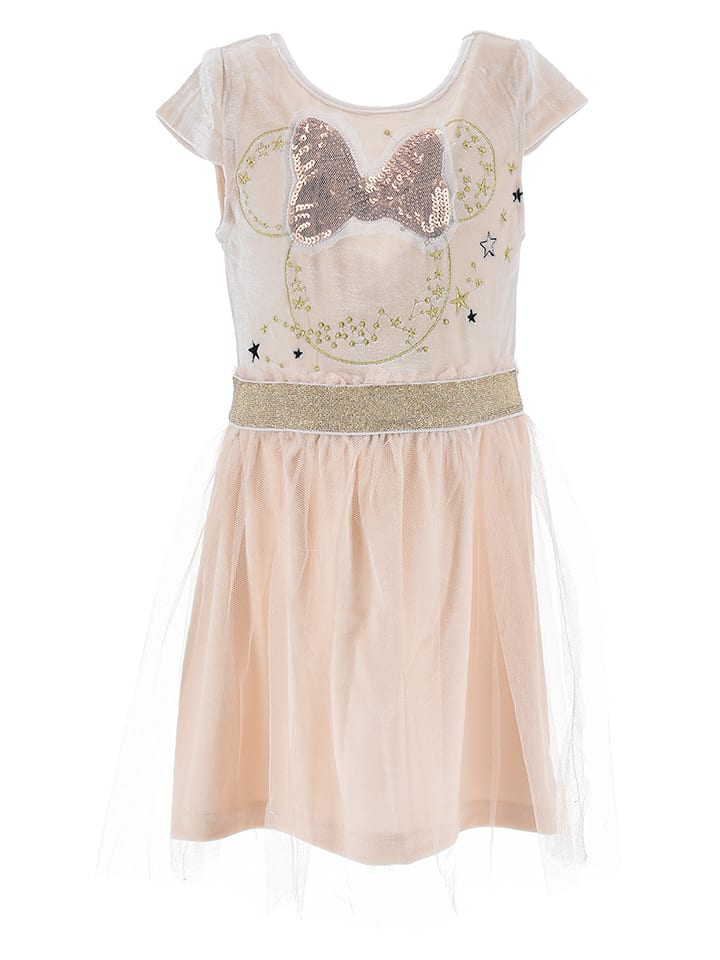 Disney Minnie Mouse Sukienka "Myszka Minnie" w kolorze beżowym rozmiar: 104
