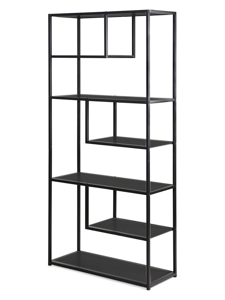 Lifa Living Regał "Saint Tropez" w kolorze czarnym - 82 x 175 x 34 cm rozmiar: onesize