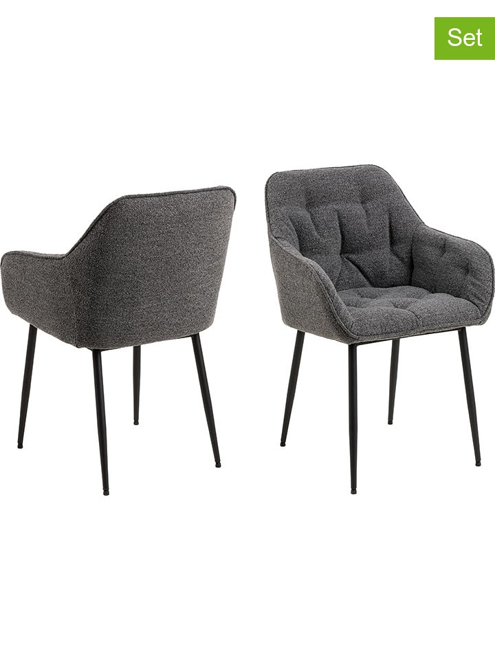 Actona Krzesła (2 szt.) "Brooke" w kolorze szarym do jadalni - 74 x 81 x 77,5 cm rozmiar: onesize