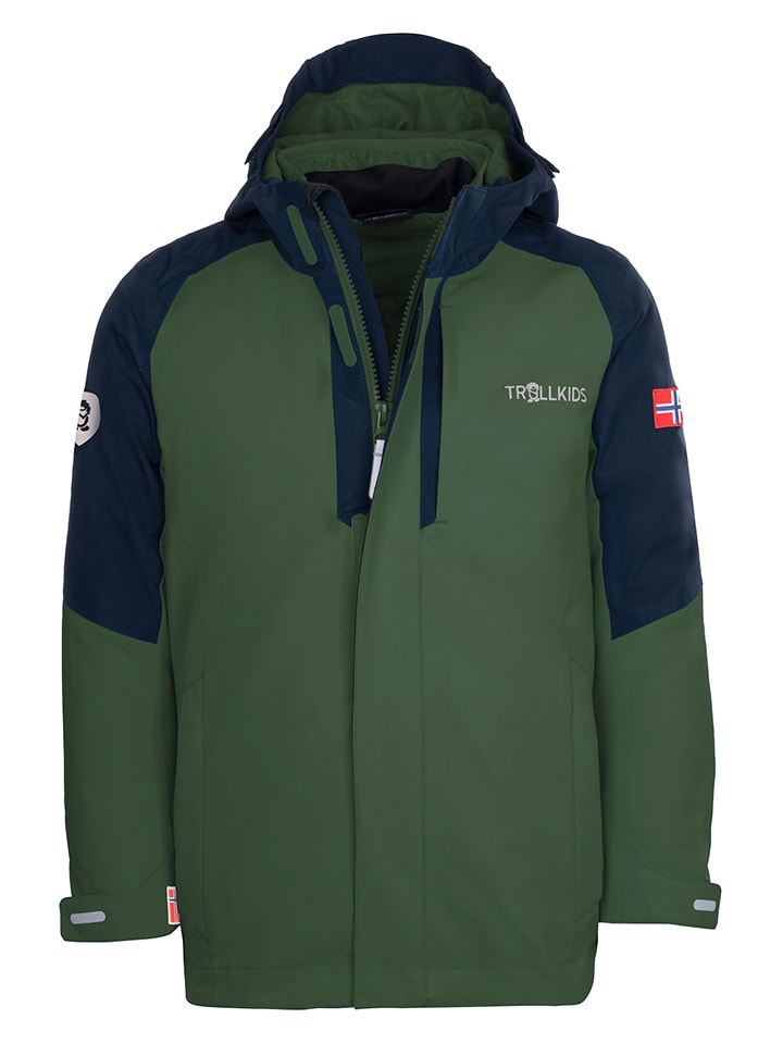 Trollkids Kurtka funkcyjna 3w1 "Skanden" w kolorze zielonym rozmiar: 98