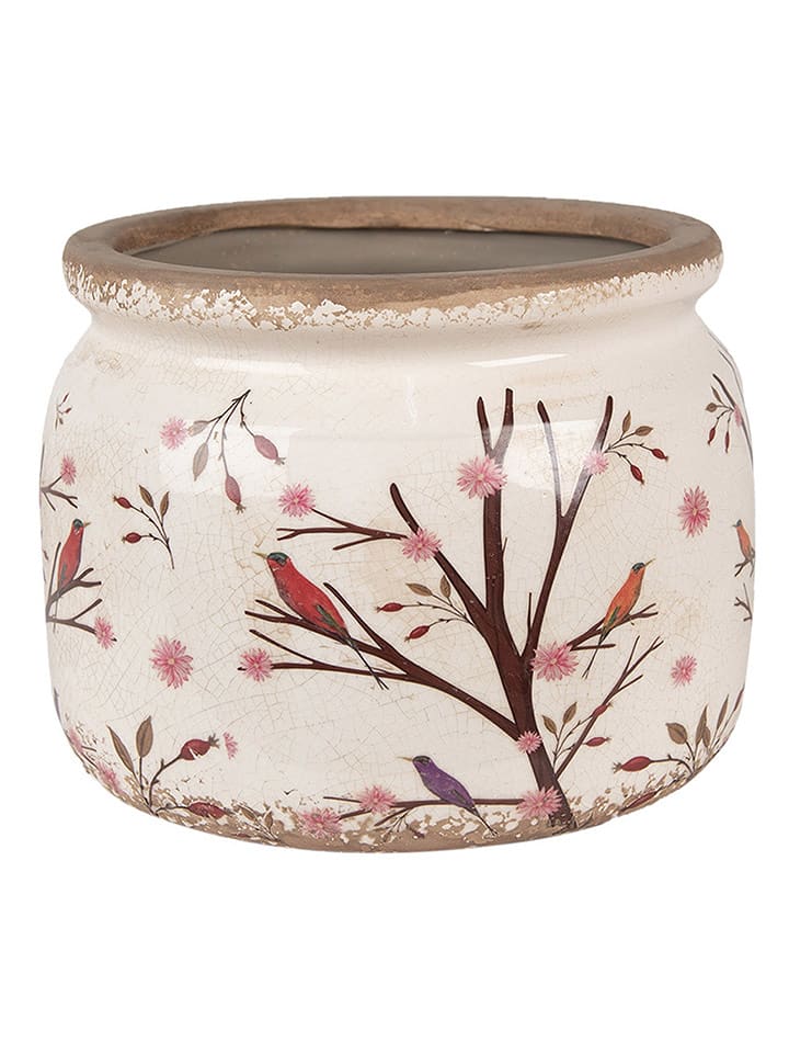 Clayre & Eef Doniczka w kolorze beżowym - wys. 15 x Ø 20 cm rozmiar: onesize