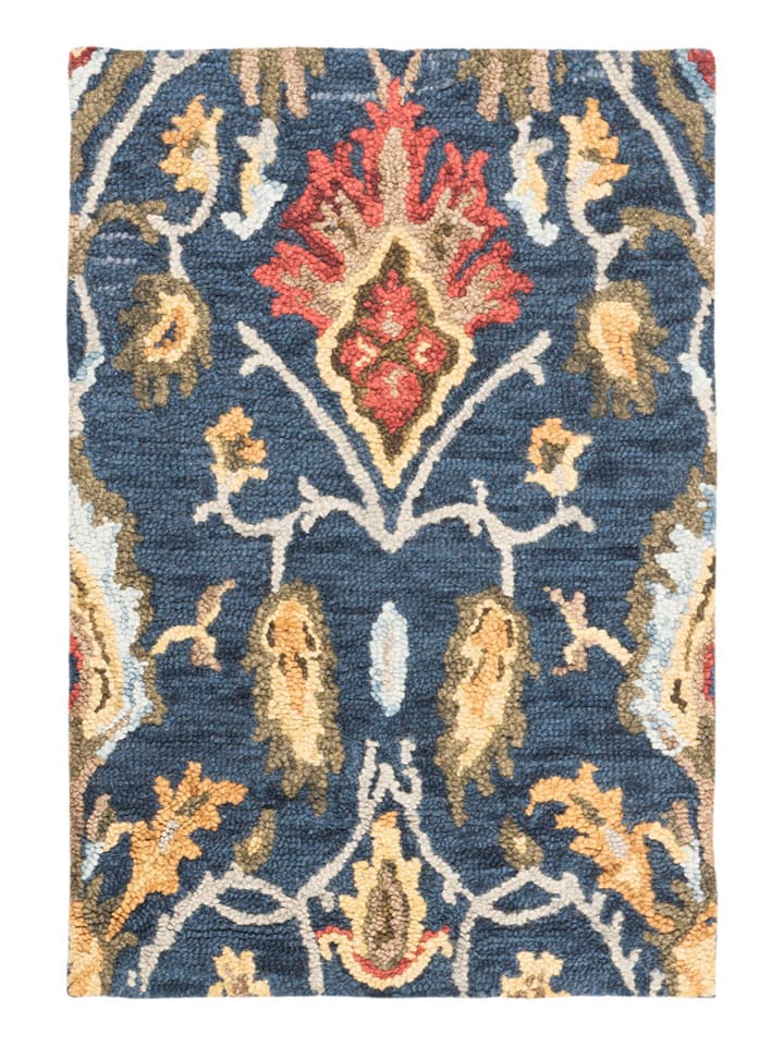 Safavieh Wełniany dywan "Blossom" w kolorze niebieskim ze wzorem rozmiar: 122x183 cm