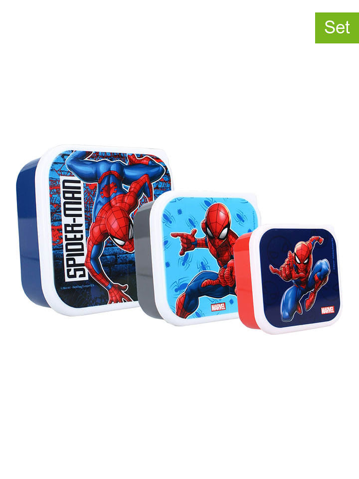 Spiderman Śniadaniówki (3 szt.) "Spiderman Let's Eat!" w kolorze niebiesko-czerwonym rozmiar: onesize
