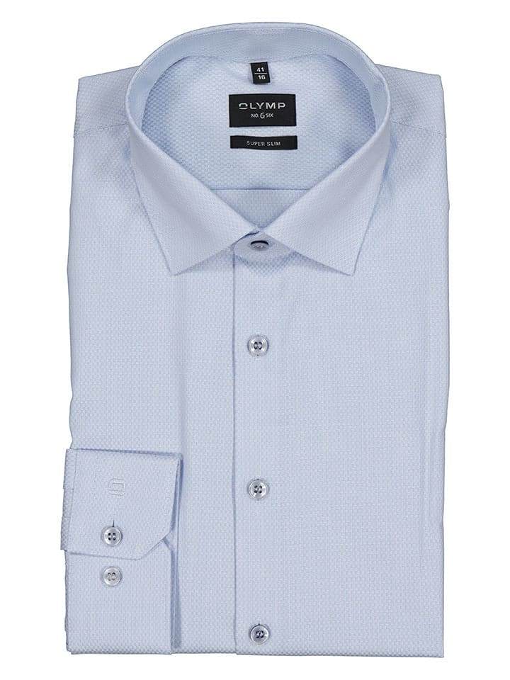 OLYMP Koszula "No 6" - Super Slim - w kolorze błękitnym rozmiar: 40