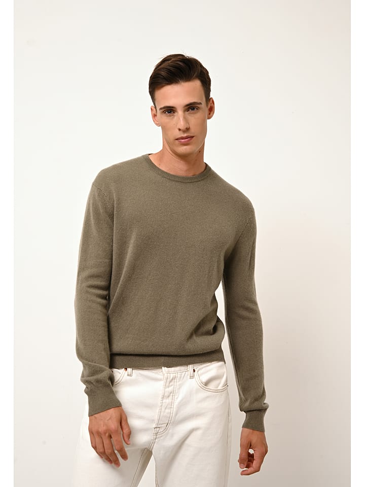 Just Cashmere Kaszmirowy sweter "Howard" w kolorze khaki rozmiar: XXL