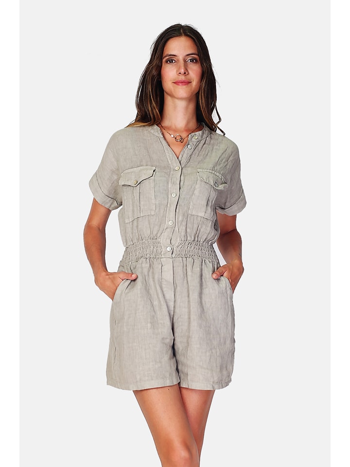 Le Jardin du Lin Lniany kombinezon w kolorze beżowym rozmiar: 34