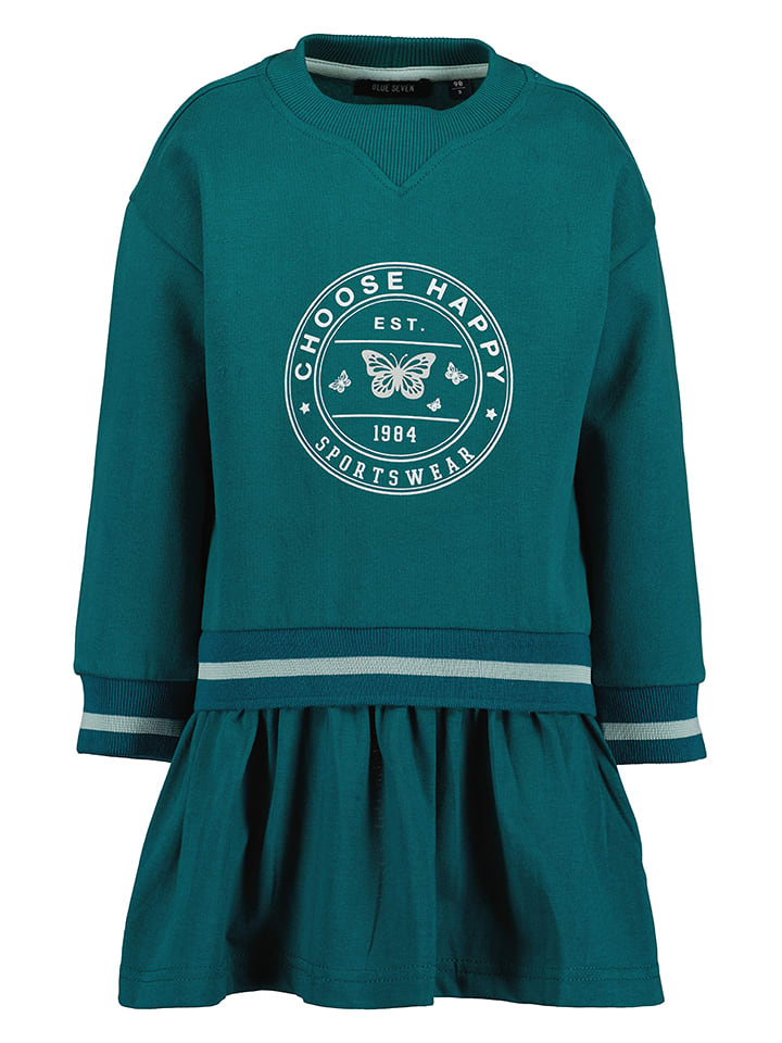 Blue Seven Sukienka dresowa w kolorze zielonym rozmiar: 98