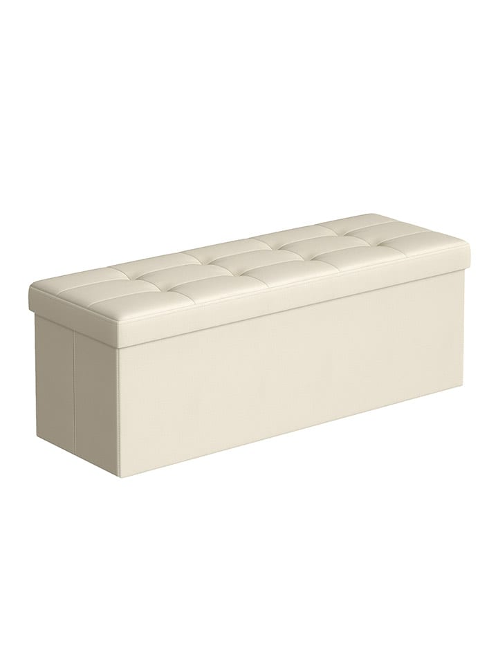 SONGMICS Hocker w kolorze kremowym ze schowkiem - 110 x 38,5 x 35,5 cm rozmiar: onesize