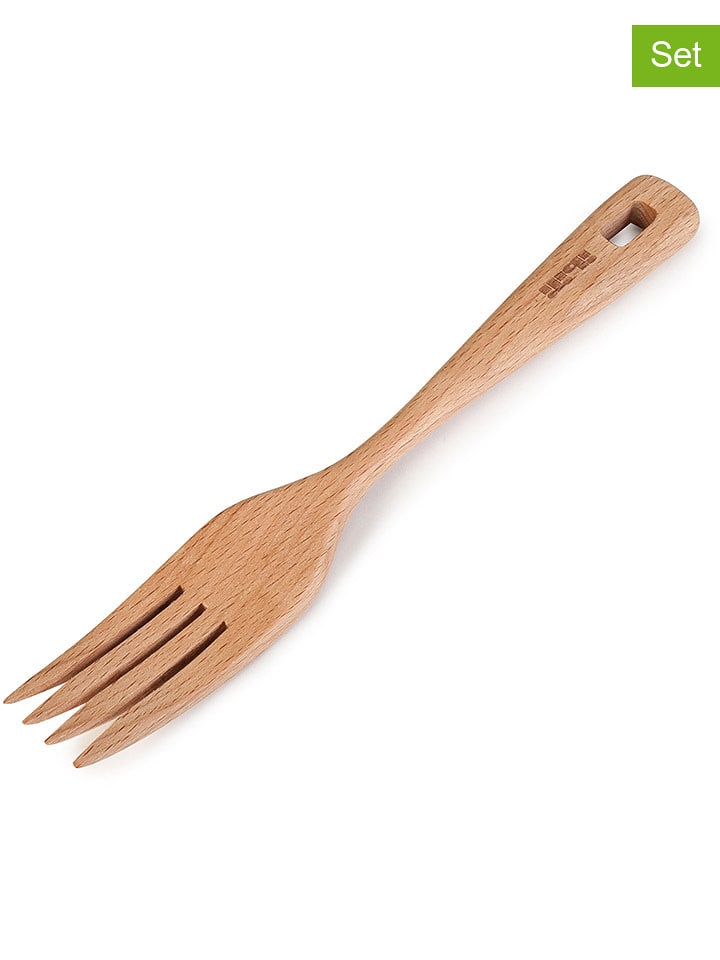 Ibili Widelce kuchenne (3 szt.) w kolorze jasnobrązowym - dł. 22 cm rozmiar: onesize