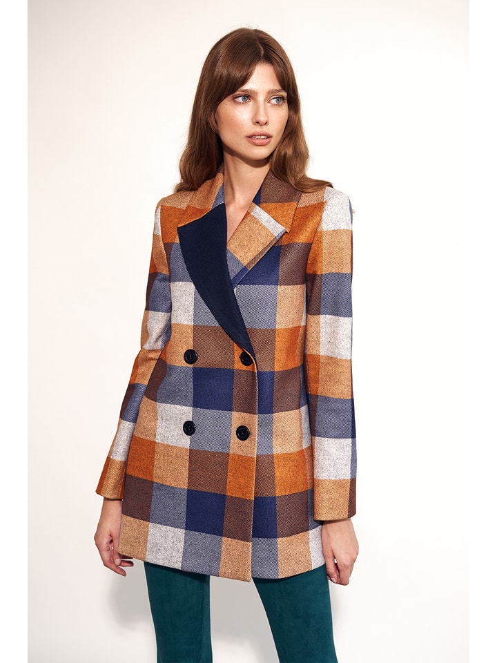 Nife Płaszcz przejściowy w kolorze pomarańczowo-granatowym rozmiar: 36