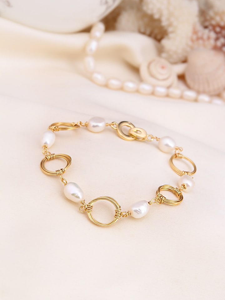 L'Atelier de Gaia Pozłacana bransoletka z perłami rozmiar: onesize