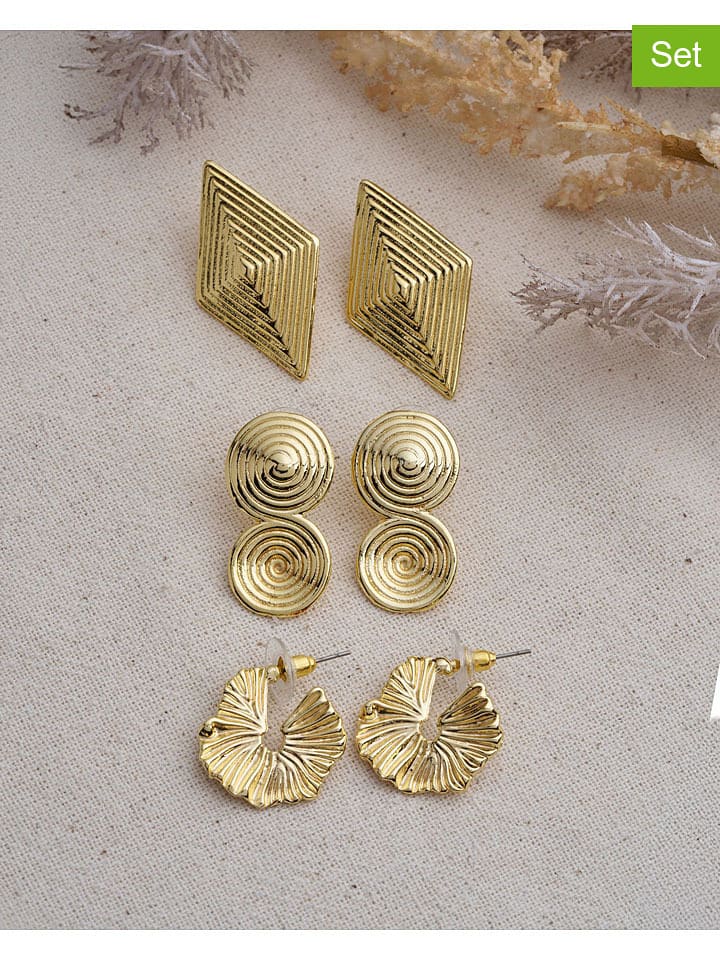 Luseera Kolczyki-wkrętki (3 pary) rozmiar: onesize