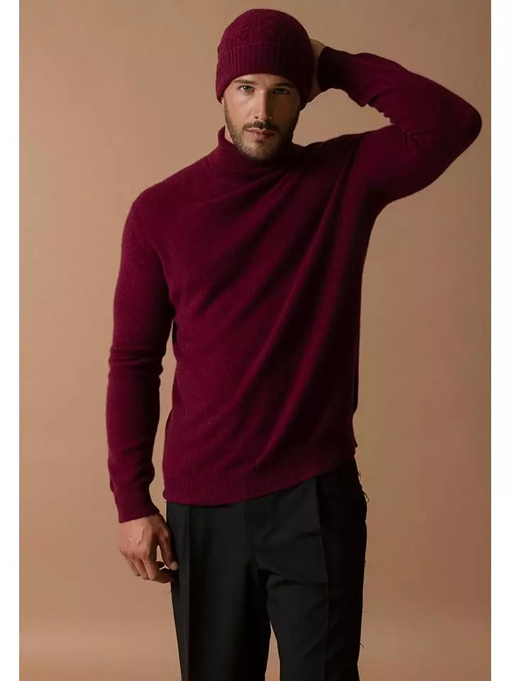 Perfect Cashmere Kaszmirowy golf w kolorze bordowym rozmiar: XXL